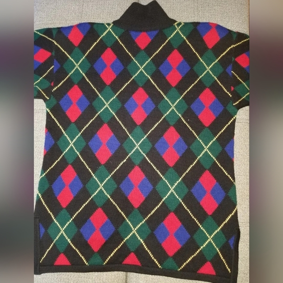 Vintage Mens Classiques Entier Sweater Argyle Sweater Extrafine Merino Wool M - Picture 4 of 4